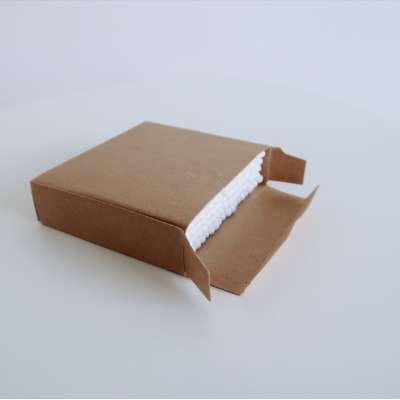 customized plastic free biodegradable kraft paper box bamboo stick cotton swabs