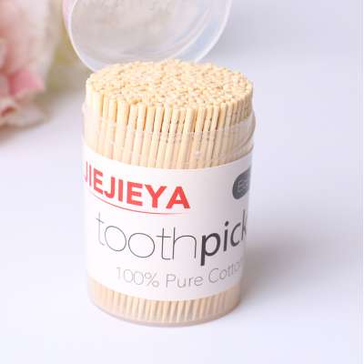 Cheap Natural Prompt Delivery Hygienic Single Point Bamboo Toothpicks in Plastic Bottle