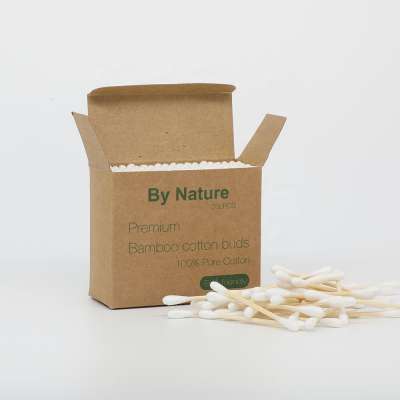 200pcs cardboard paper box eco-friendly bamboo stick cotton q tip ear buds